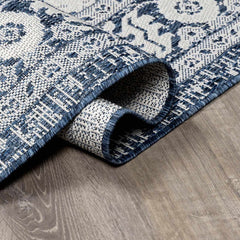 Etoile Navy Blue Performance Outdoor Rug - Ornate Home