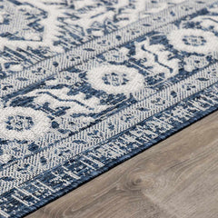 Etoile Navy Blue Performance Outdoor Rug - Ornate Home