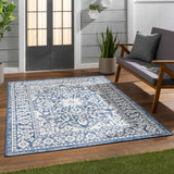 Etoile Navy Blue Performance Outdoor Rug - Ornate Home