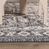 Etoile Navy Blue Performance Outdoor Rug - Ornate Home