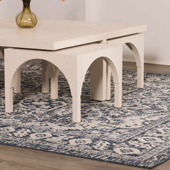 Etoile Navy Blue Performance Outdoor Rug - Ornate Home