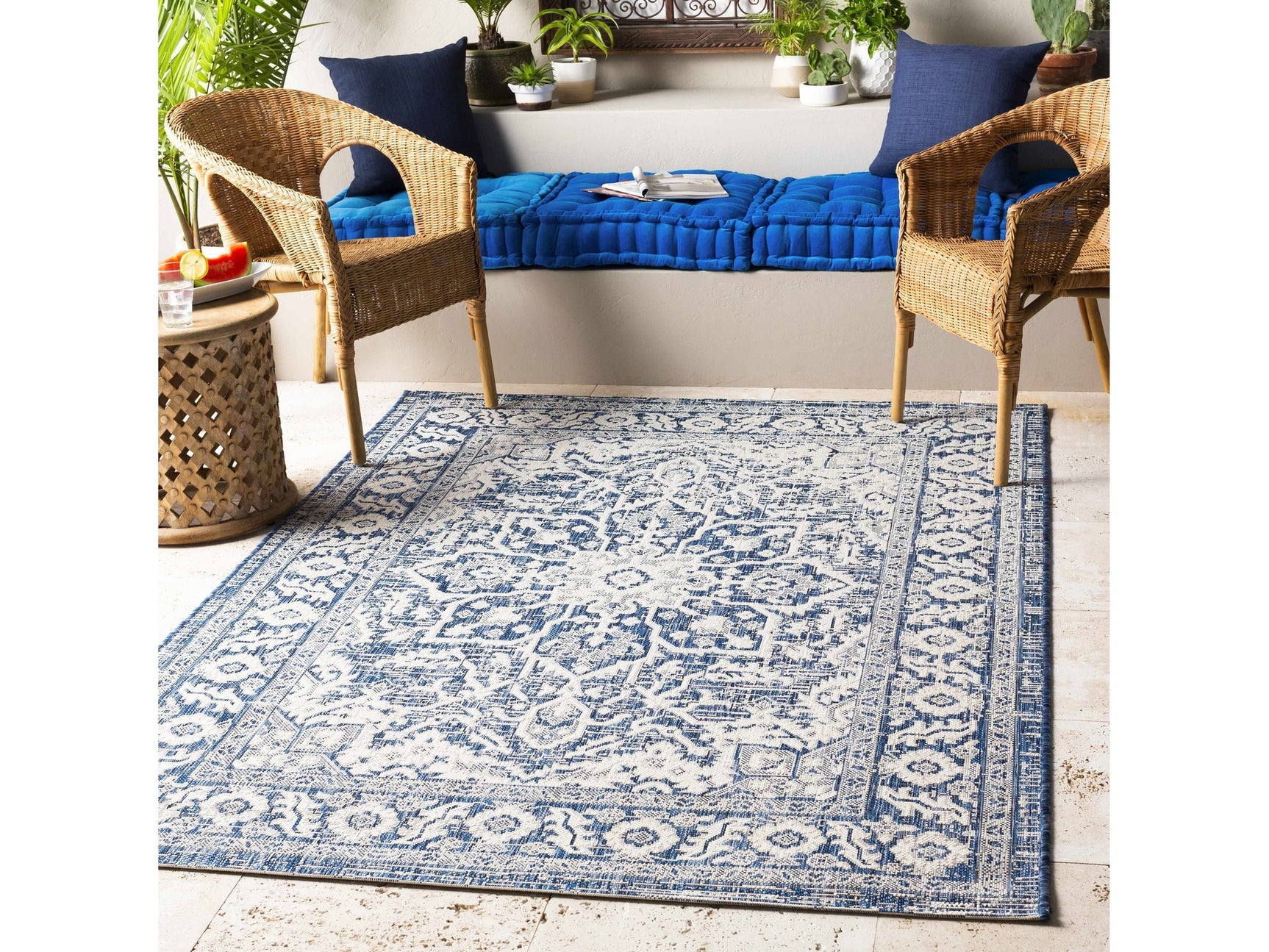 Etoile Navy Blue Performance Rug - Ornate Home