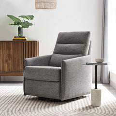 Etta Light Gray Upholstered Fabric Lounge Chair - Ornate Home