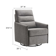Etta Light Gray Upholstered Fabric Lounge Chair - Ornate Home