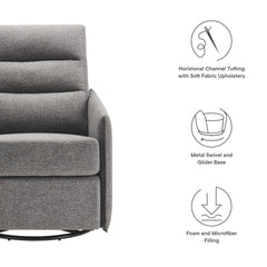 Etta Light Gray Upholstered Fabric Lounge Chair - Ornate Home