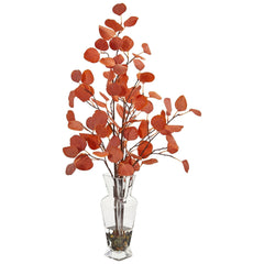 Eucalyptus Artificial Arrangement in Glass Vase - Ornate Home