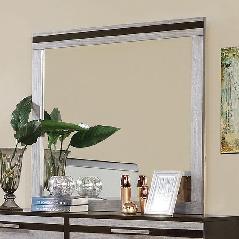 Euclid Dark Walnut/Light Gray Mirror - Ornate Home