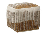 Eugene Mustard/Beige Pouf - Ornate Home