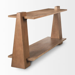Eula Medium Brown Wood Console Table - Ornate Home