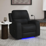 Euphora Aline Black P3 Power Glider Recliner with Heat & Massage, Music, Ipad Holder with Wireless Charger and USBC - Ornate Home