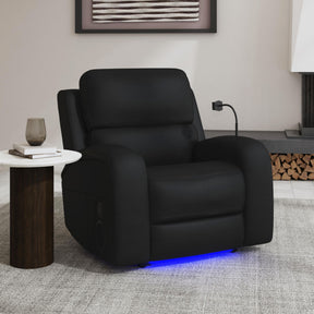 Euphora Aline Black P3 Power Glider Recliner with Heat & Massage, Music, Ipad Holder with Wireless Charger and USBC - Ornate Home