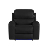 Euphora Aline Black P3 Power Glider Recliner with Heat & Massage, Music, Ipad Holder with Wireless Charger and USBC - Ornate Home
