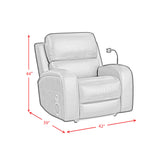 Euphora Aline Black P3 Power Glider Recliner with Heat & Massage, Music, Ipad Holder with Wireless Charger and USBC - Ornate Home