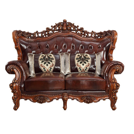 Eustoma Loveseat in Cherry and Walnut - Ornate Home