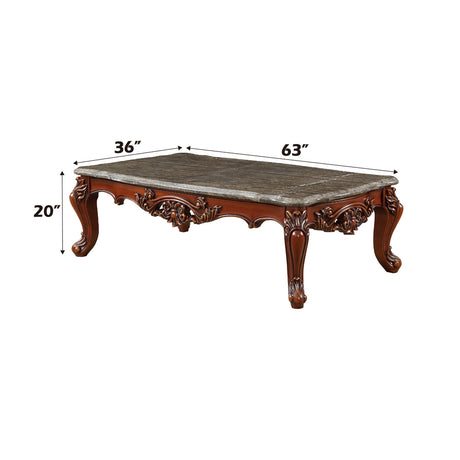Eustoma Marble & Walnut Coffee Table - Ornate Home