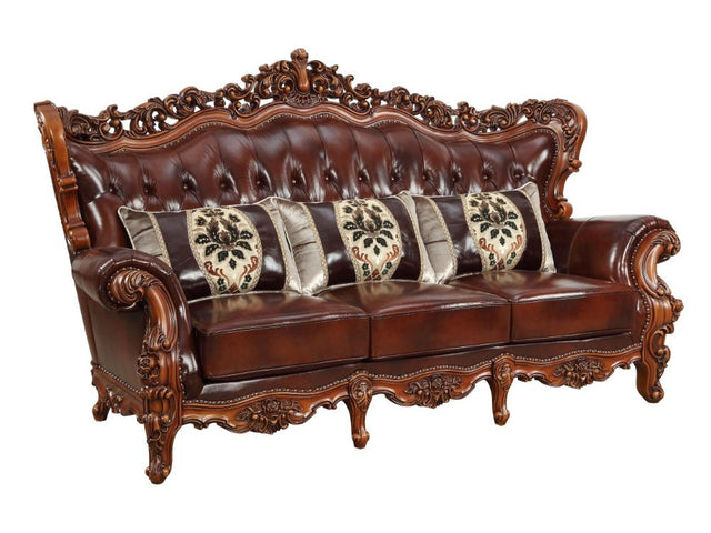 Eustoma Sofa in Cherry and Walnut - Ornate Home
