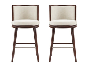 Evalyn Barstool in Cream (set of 2) - Ornate Home
