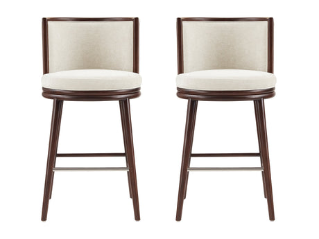 Evalyn Barstool in Cream (set of 2) - Ornate Home