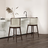 Evalyn Barstool in Cream (set of 2) - Ornate Home