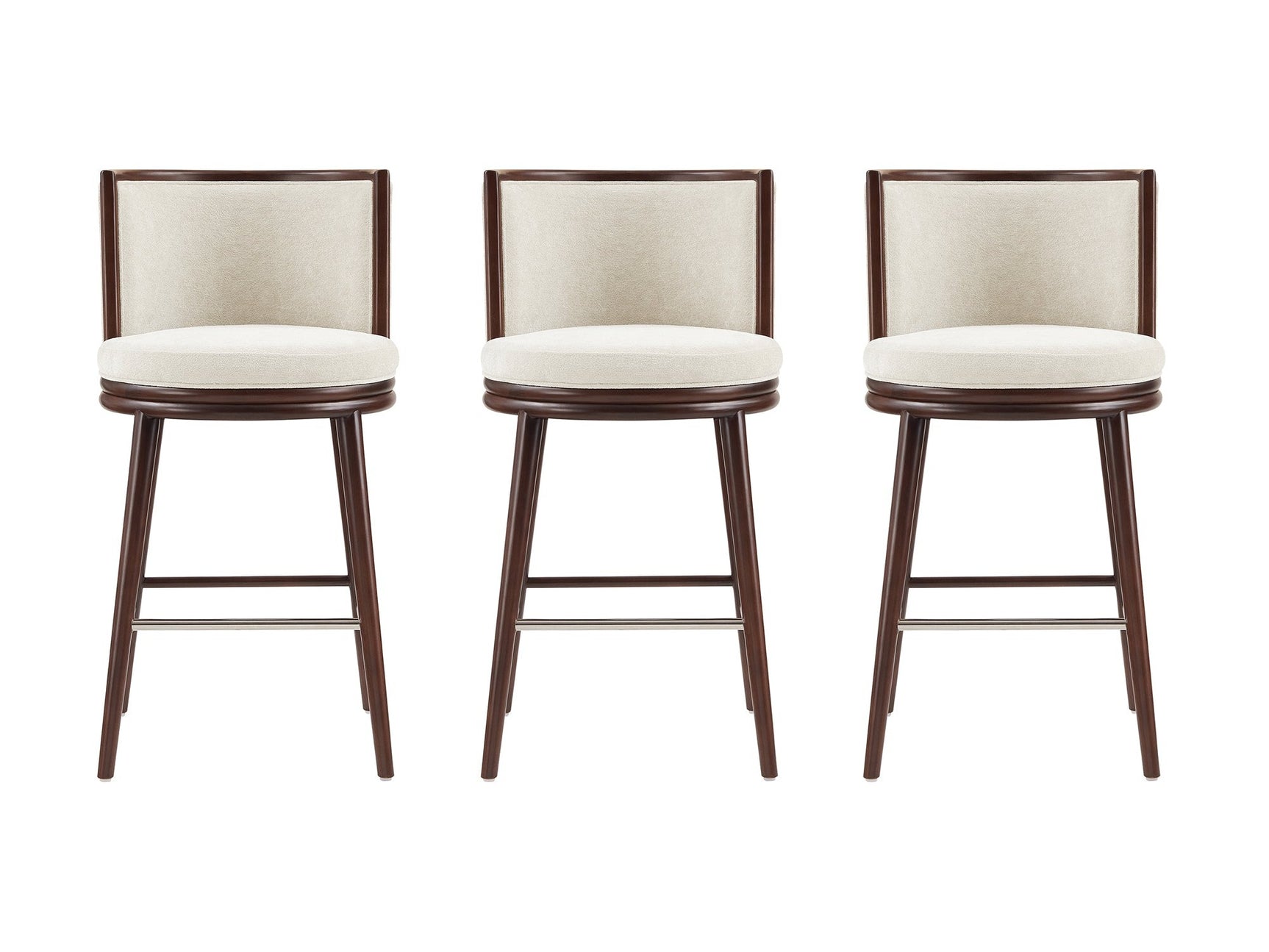 Evalyn Barstool in Cream (set of 3) - Ornate Home
