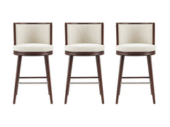 Evalyn Barstool in Cream (set of 3) - Ornate Home