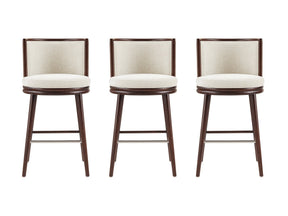 Evalyn Barstool in Cream (set of 3) - Ornate Home