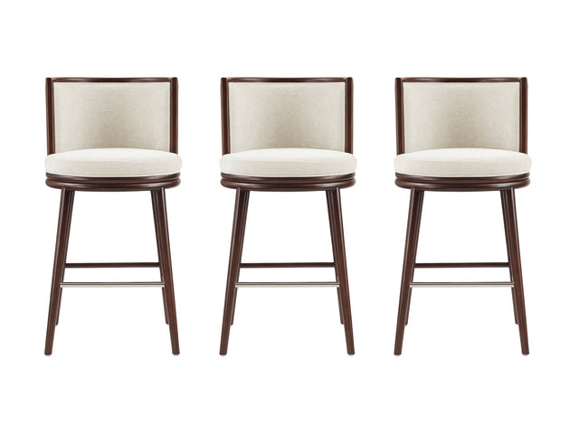 Evalyn Barstool in Cream (set of 3) - Ornate Home