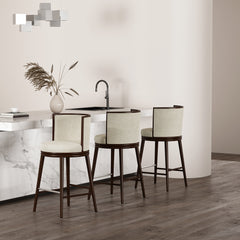 Evalyn Barstool in Cream (set of 3) - Ornate Home