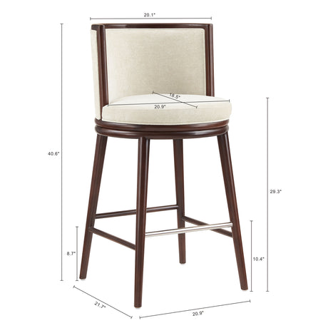 Evalyn Barstool in Cream (set of 3) - Ornate Home