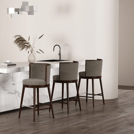 Evalyn Barstool in Dove (set of 3) - Ornate Home