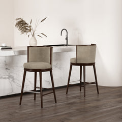 Evalyn Barstool in Natural (set of 2) - Ornate Home