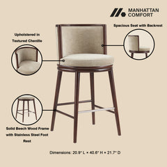 Evalyn Barstool in Natural (set of 2) - Ornate Home