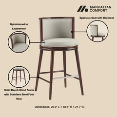 Evalyn Barstool in Stone (set of 2) - Ornate Home