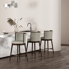 Evalyn Barstool in Stone (set of 3) - Ornate Home