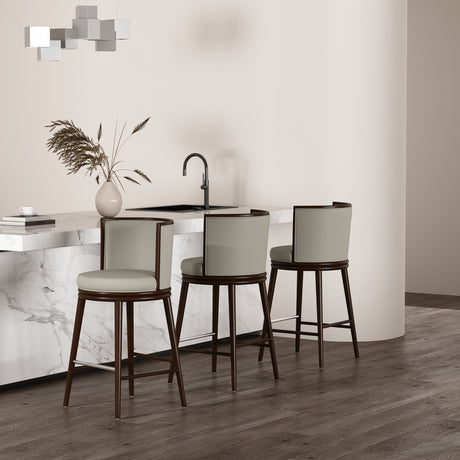 Evalyn Barstool in Stone (set of 3) - Ornate Home