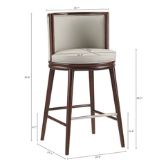 Evalyn Barstool in Stone (set of 3) - Ornate Home