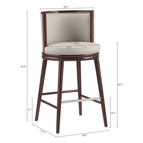Evalyn Barstool in Stone (set of 3) - Ornate Home