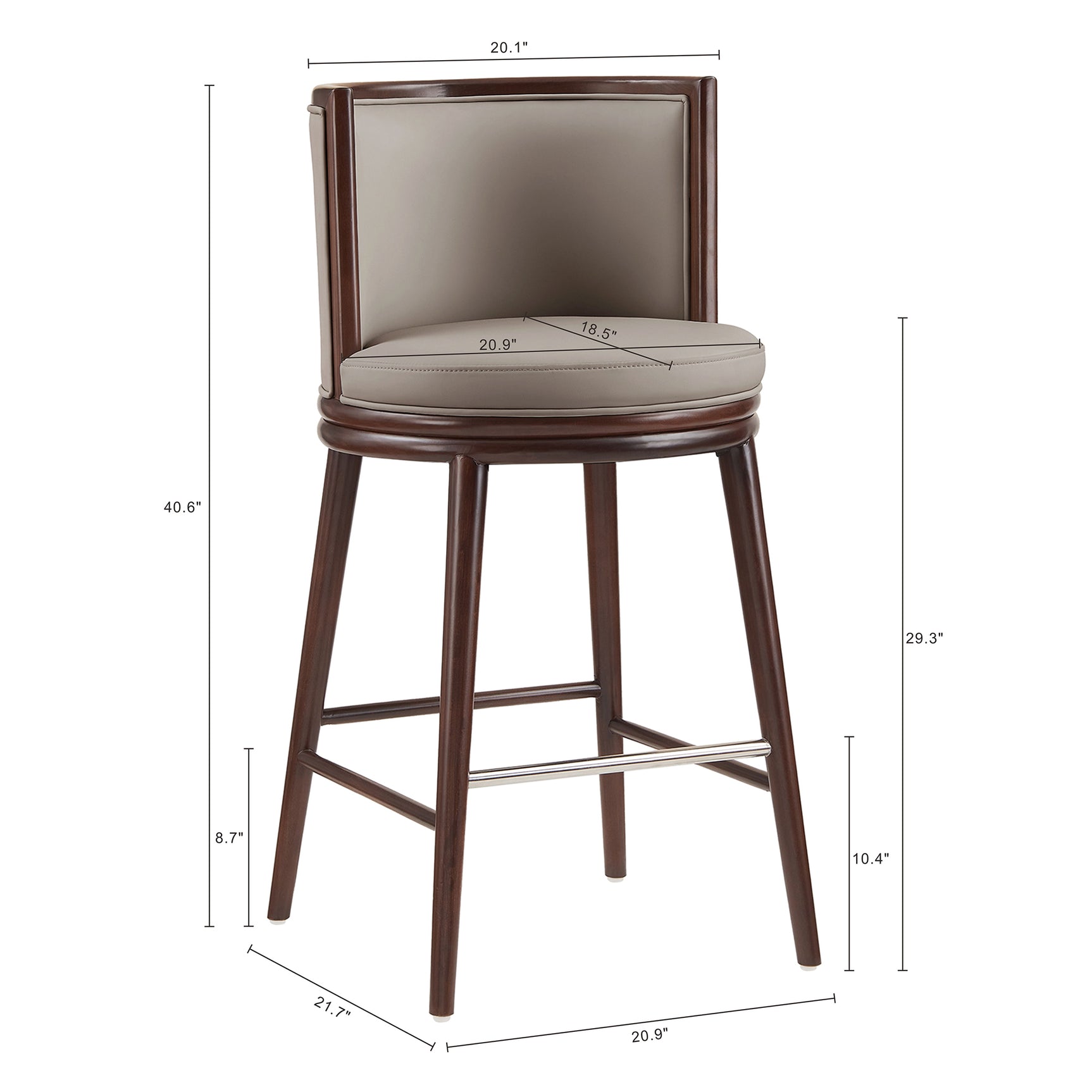 Evalyn Barstool in Taupe - Ornate Home