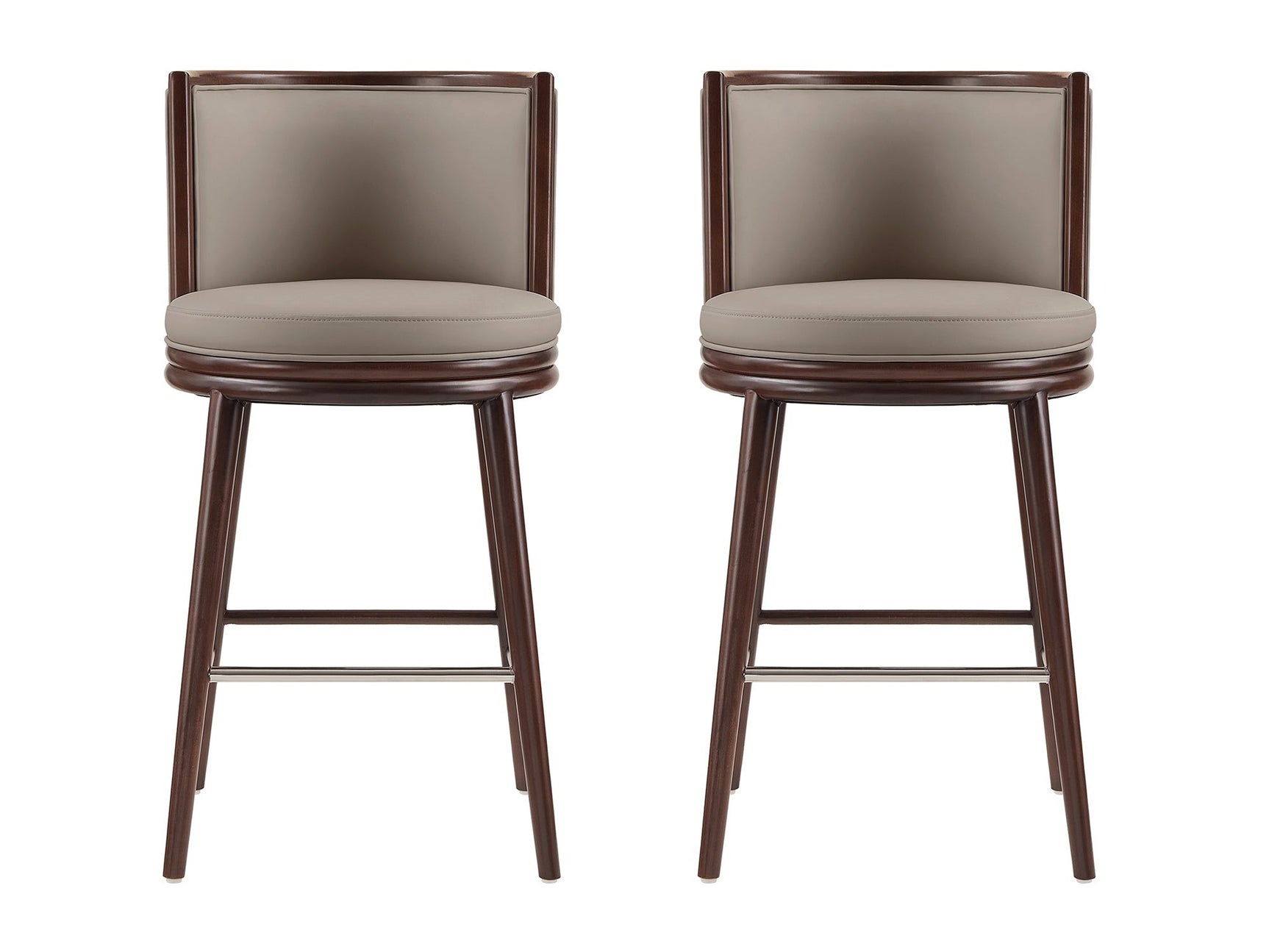 Evalyn Barstool in Taupe (set of 2) - Ornate Home