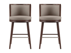 Evalyn Barstool in Taupe (set of 2) - Ornate Home
