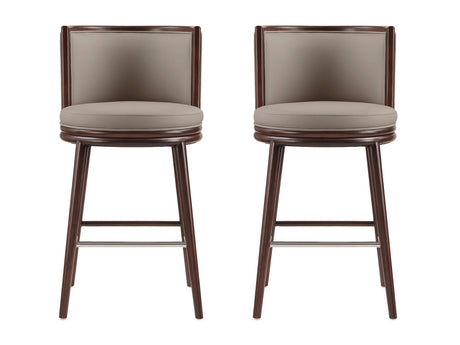 Evalyn Barstool in Taupe (set of 2) - Ornate Home