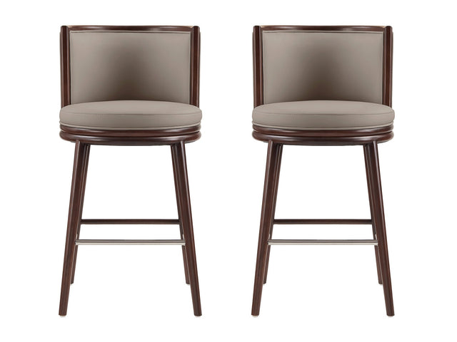 Evalyn Barstool in Taupe (set of 2) - Ornate Home