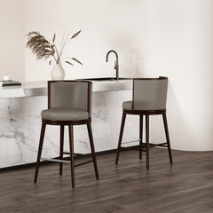 Evalyn Barstool in Taupe (set of 2) - Ornate Home