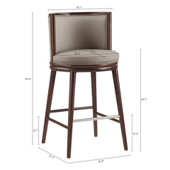 Evalyn Barstool in Taupe (set of 2) - Ornate Home