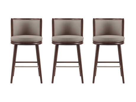 Evalyn Barstool in Taupe (set of 3) - Ornate Home
