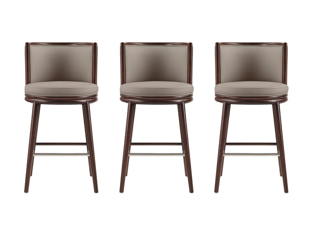 Evalyn Barstool in Taupe (set of 3) - Ornate Home
