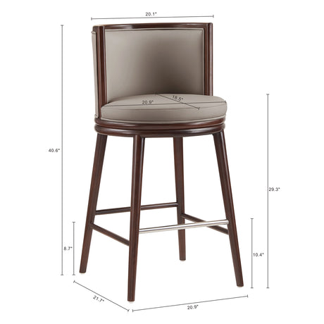 Evalyn Barstool in Taupe (set of 3) - Ornate Home