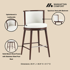 Evalyn Barstool in White - Ornate Home
