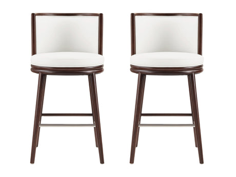 Evalyn Barstool in White (set of 2) - Ornate Home