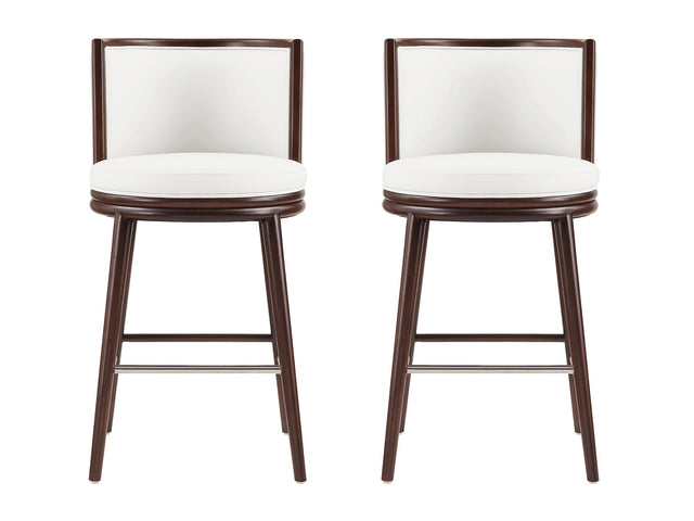 Evalyn Barstool in White (set of 2) - Ornate Home